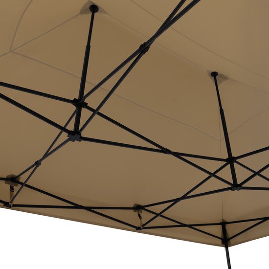 Tente de réception VONROC - 3 x 4,5 m – Tente de réception Premium à montage facile – Conception modulaire – Pliable – Imperméable – Armature en acier – Protection UV 50+ – Sac de rangement inclus – Beige