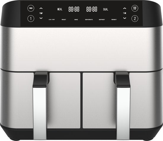 Niceey Double Airfryer XXL - 8L - 2460W - Silver