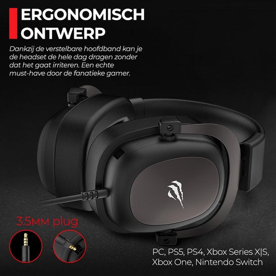 Gamenote Casque de jeu - PC, Xbox, PS4 - Avec microphone - Réduction du bruit