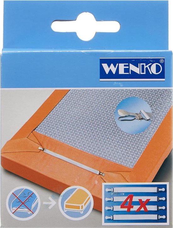 Wenko Drap-housse 29 cm Acier/coton Gris clair/argent 4 pièces