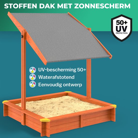 Spielwerk Sandbox - Bois Toit ouvrant UV 50+ Max - 140x140x120cm