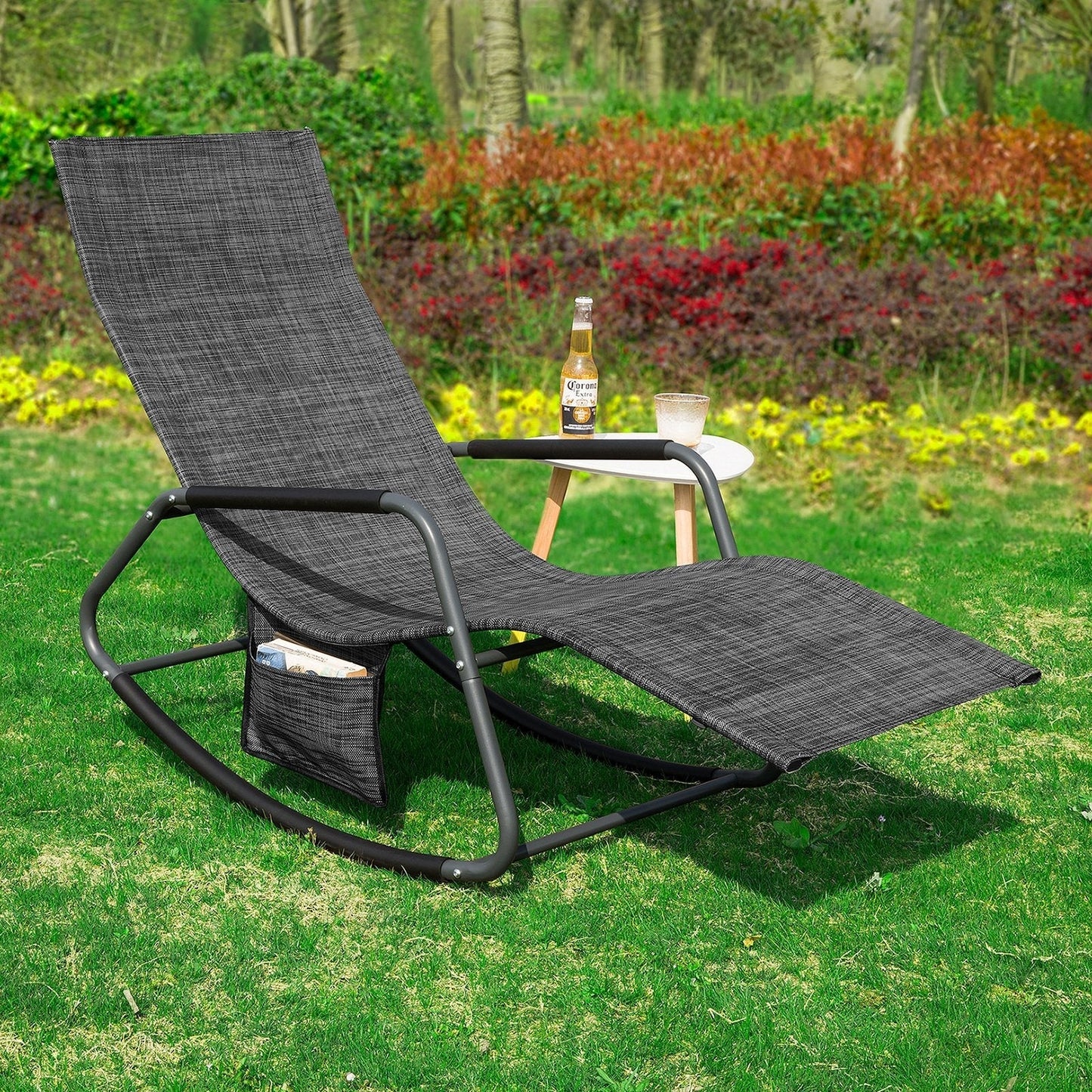 Fauteuil à Bascule SoBuy, OGS47-MS, 143 x 57 x 85 cm, Noir