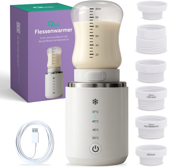 Chauffe-biberon portable - Chauffage homogène - Chauffe-biberon sans fil pour bébé - Chauffe-biberon sans fil - Qwali