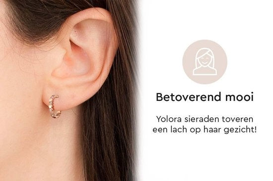 Yolora Boucles d'oreilles femme avec cristaux Kalpa Camaka - couleur rose - plaqué or rose 18K - Boucles d'oreilles femme or rose - bijoux - boîte cadeau de luxe - boîte cadeau - boîte cadeau exclusive - bel emballage cadeau
