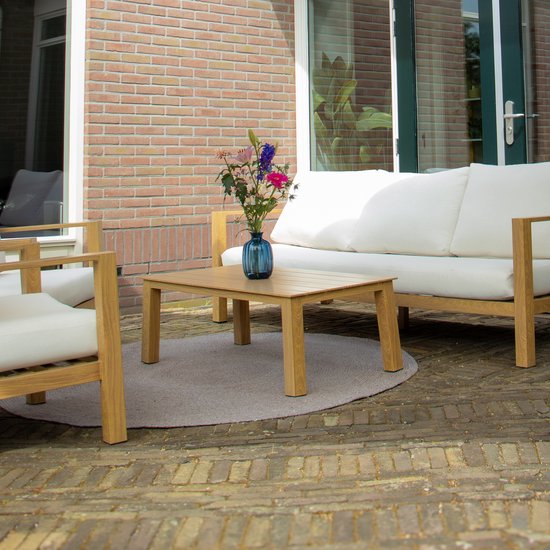 Tapis d'extérieur AXI Corfu – Rond – Ø 180 cm – Beige / Rosé – Tapis d'extérieur – Résistant aux intempéries et aux UV – Tissage plat – Tapis de jardin – Pour l'intérieur et l'extérieur – Tissé à la main