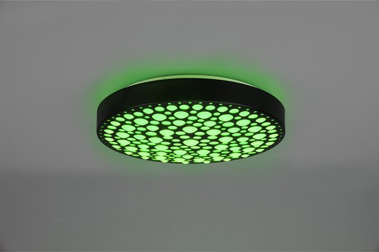 Reality - Plafonnier LED - Éclairage de plafond - 22 W - Couleur réglable - RGB - Télécommande - Intensité variable - Rond - Noir - Plastique