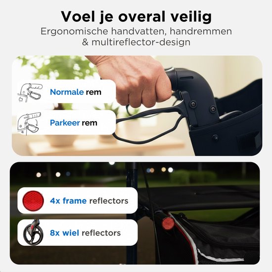Déambulateur Medzone léger et pliable - intérieur et extérieur - fonction siège - dossier et support pour canne - noir