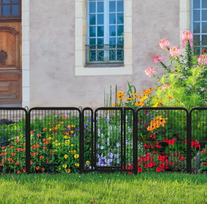 Yaheetech Enclos pour chiots, 8 pièces, 200 x 68 x 80 cm - Noir - Enclos pliable pour chiens - Avec porte et sac de transport
