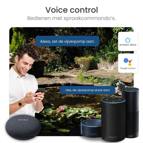 Gologi Smart plug outdoor 4 pcs - Prise intelligente - IP44 - Horloge & Compteur d'énergie - WIFI - Google Home & Amazon Alexa - Noir