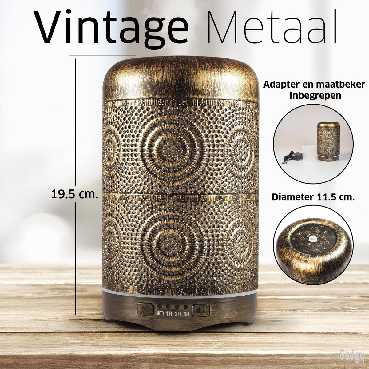 Gadgy Aroma Diffuser - Humidificateur Chambre Bébé Chambre à coucher - Diffuseur de parfum - avec éclairage LED - Diffuseurs d'arômes - 250 ml