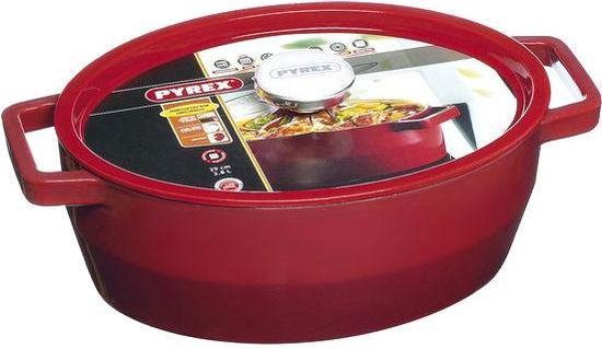 Pyrex Slowcook Casserole Oval - Fonte - 5.8 litres - Rouge