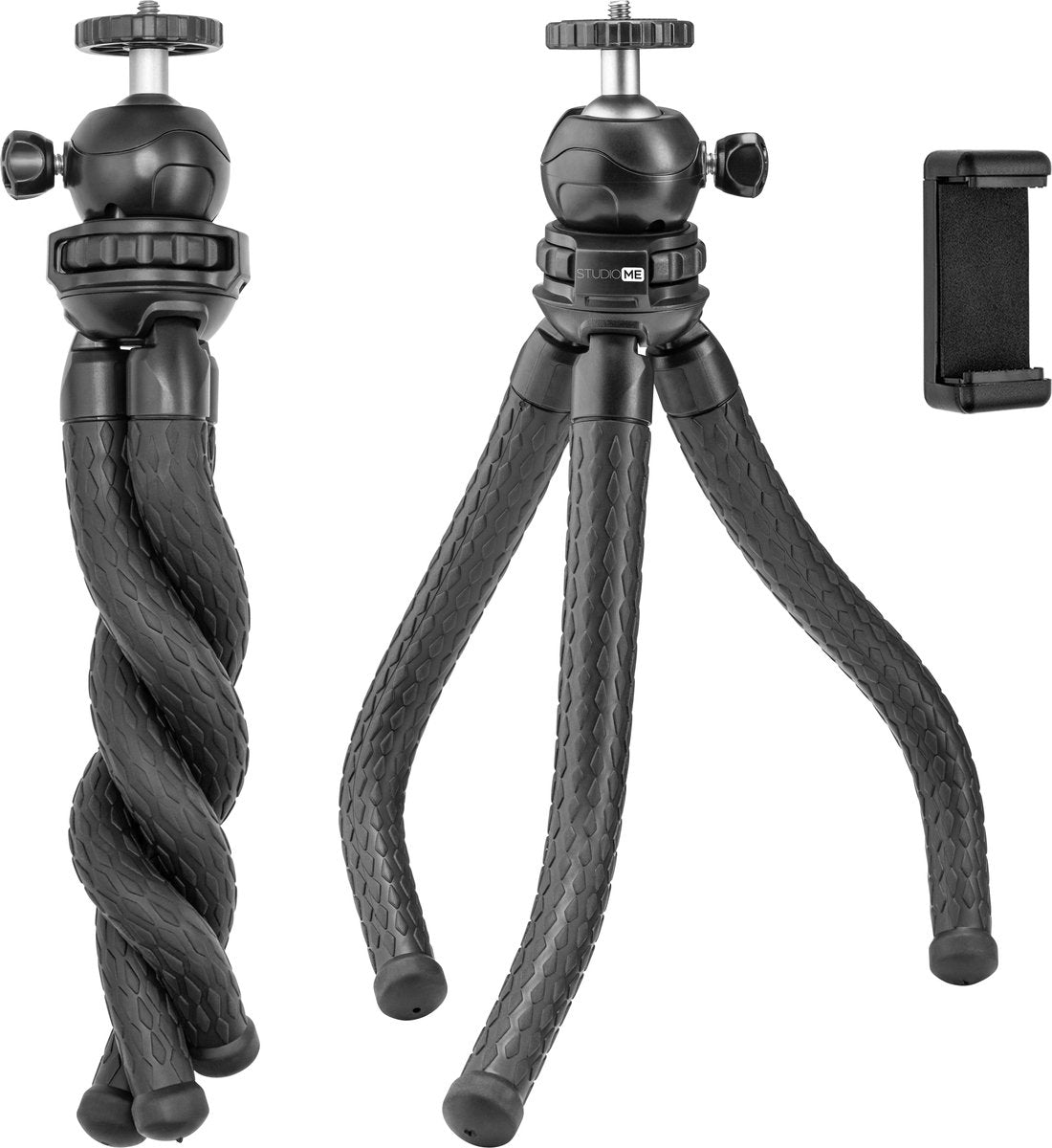 Studio ME Phone Tripod - Trépied Smartphone - Flexible - Trépied pour appareil photo - Noir - Gorillapod - Support de téléphone