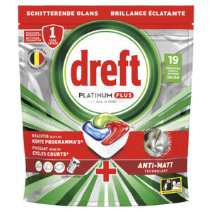 Dreft Tablettes pour lave-vaisselle - Platinum Plus - All In One - 19 pièces