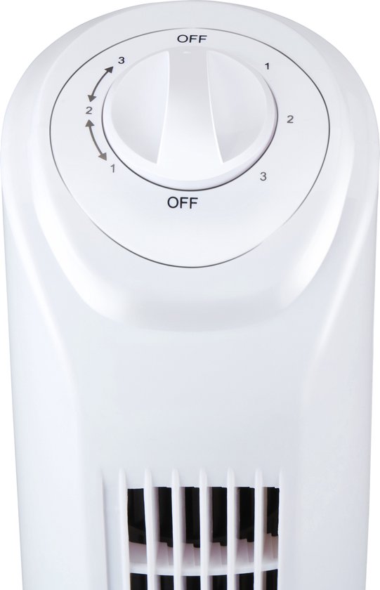 Ventilateur sur pied Lifetime Air - Ventilateur à 3 vitesses - Ventilateur sur pied orientable - Ventilateur de sol 55 dB - Idéal pour la chambre à coucher et le bureau - Cordon d'alimentation de 1,5 m - 81 x 22 cm - Blanc