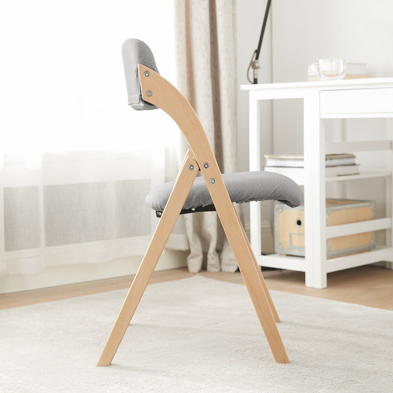 SoBuy FST92-N Chaise pliante avec assise rembourrée - Max. 120 kg - Gris