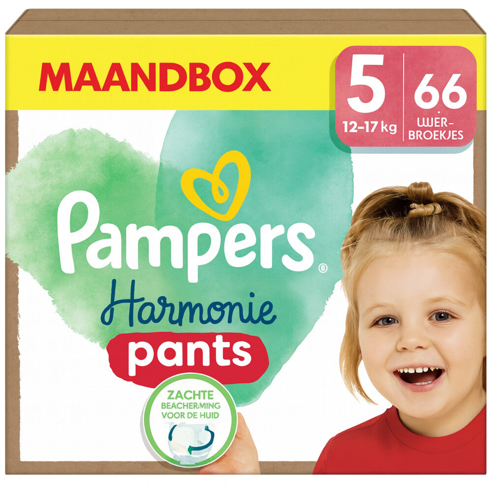 Pampers Harmonie Pants Taille 5 - Maxi S5 12-17 kg - 66 pièces - Blanc