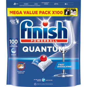 Finish Tablettes pour lave-vaisselle - Quantum All in 1 Regular - 100 pièces