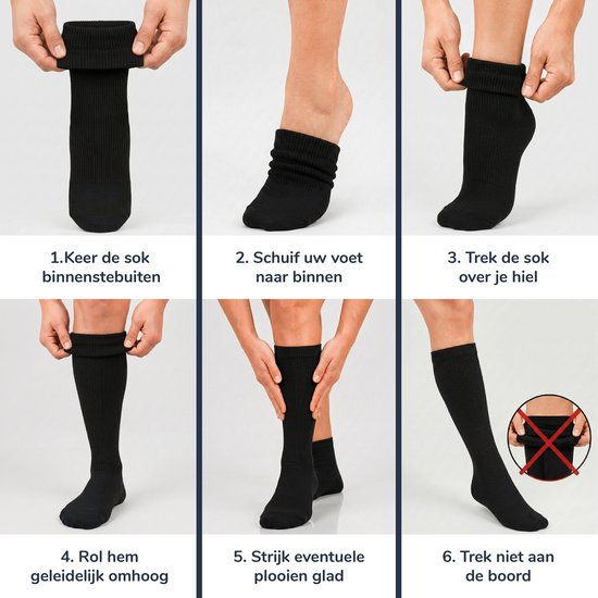 Bas de contention Alyze - 2 paires - taille 39-42 - Bas de contention - Chaussettes de compression pour la course à pied, la randonnée, les voyages en avion - Noir