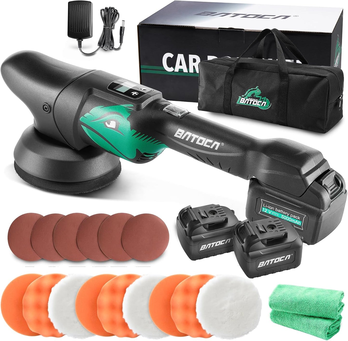 Polisseuse sans fil BATOCA S2 - 2 000-4 500 tr/min - Excentrique 8 mm - 125 mm - 2 batteries de 5 000 mAh