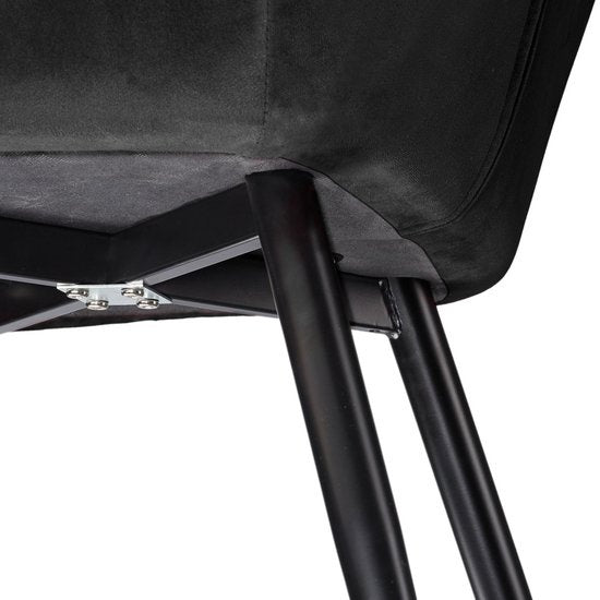 tectake® - Chaise - chaise de salle à manger - Marilyn aspect velours noir - 403663