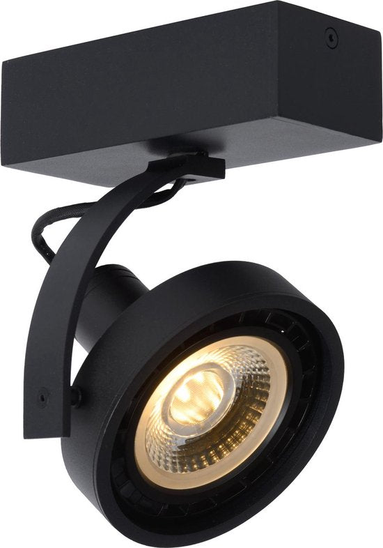 Lucide DORIAN - Plafonnier - Ø 11,7 cm - LED Dim to warm - GU10 (ES111) - 1x12W 2200K/3000K - Noir