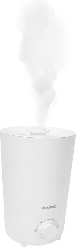 VONROC Humidificateur 2,6 litres - ultrasonique - sortie de brume 360° - blanc