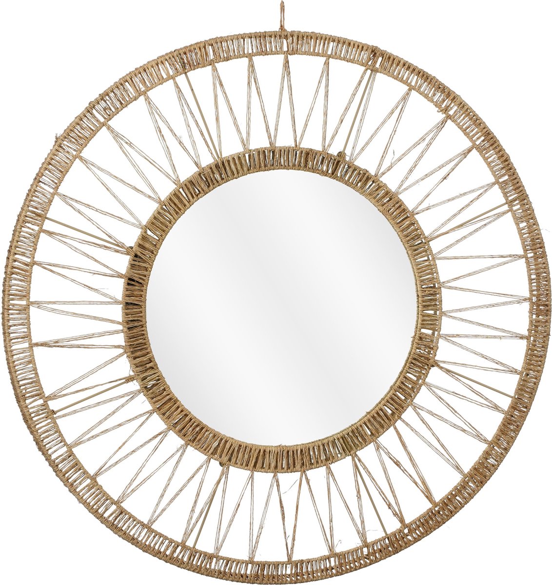Mica Decorations Miroir mural Ludy - H5 x Ø70 cm - Jute - Marron clair