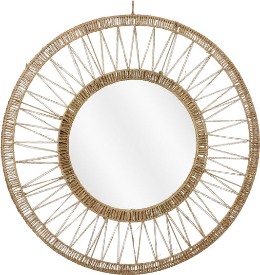 Mica Decorations Miroir mural Ludy - H5 x Ø70 cm - Jute - Marron clair