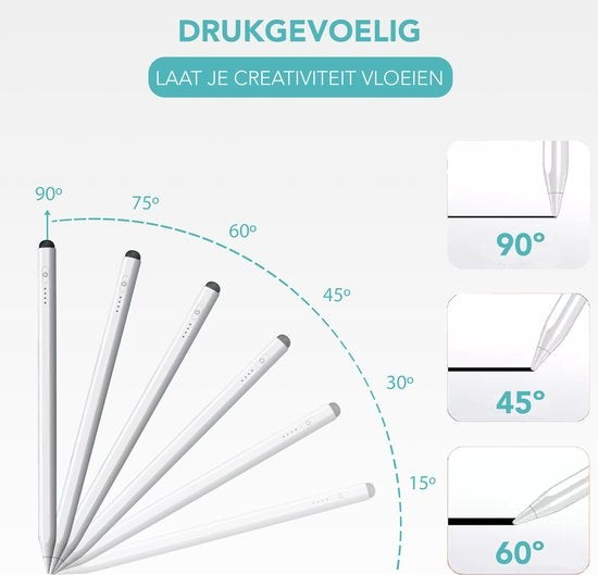 Achaté Stylus Pen Pro - Alternatief Apple Pencil en Universele Stylus - Met Handdetectie - Wit