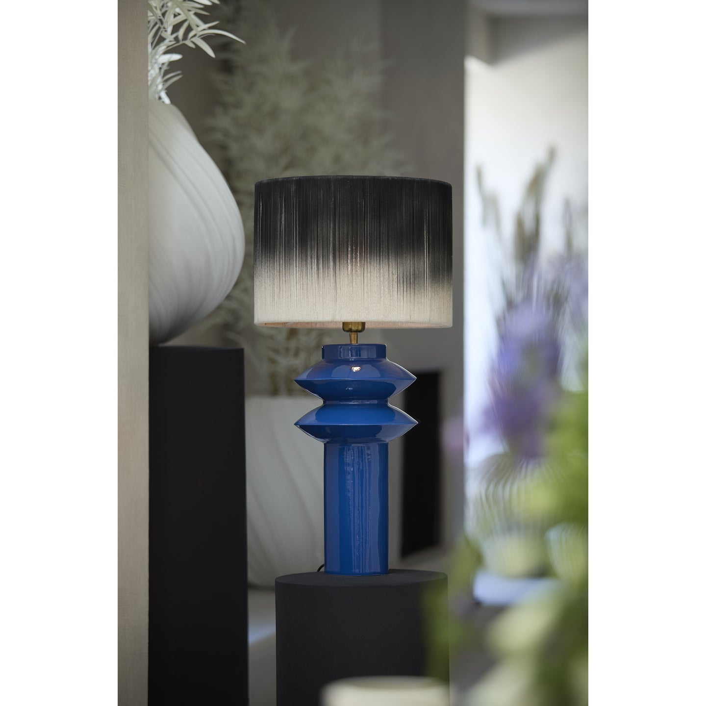 Light & Living Lampe à poser Petch - Métal - E27 - 40 cm - Sans abat-jour - Bleu