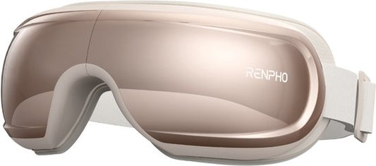 Appareil de massage pour les yeux RENPHO Eyeris 3 - Pour le contour des yeux et les tempes - Fonction chaleur et option rafraîchissante - Avec commande vocale et Bluetooth - Différentes intensités - Or rose