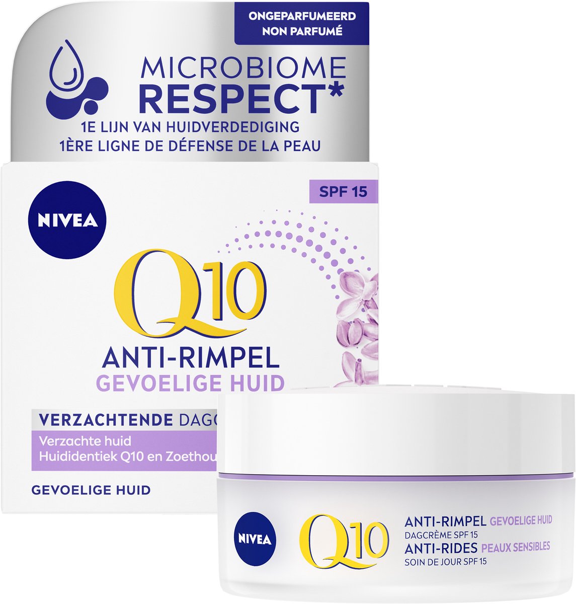 NIVEA Q10 Sensitive Anti-Wrinkle Day Cream SPF 15 3-Pack - Sensitive Skin - 3x 50 ml