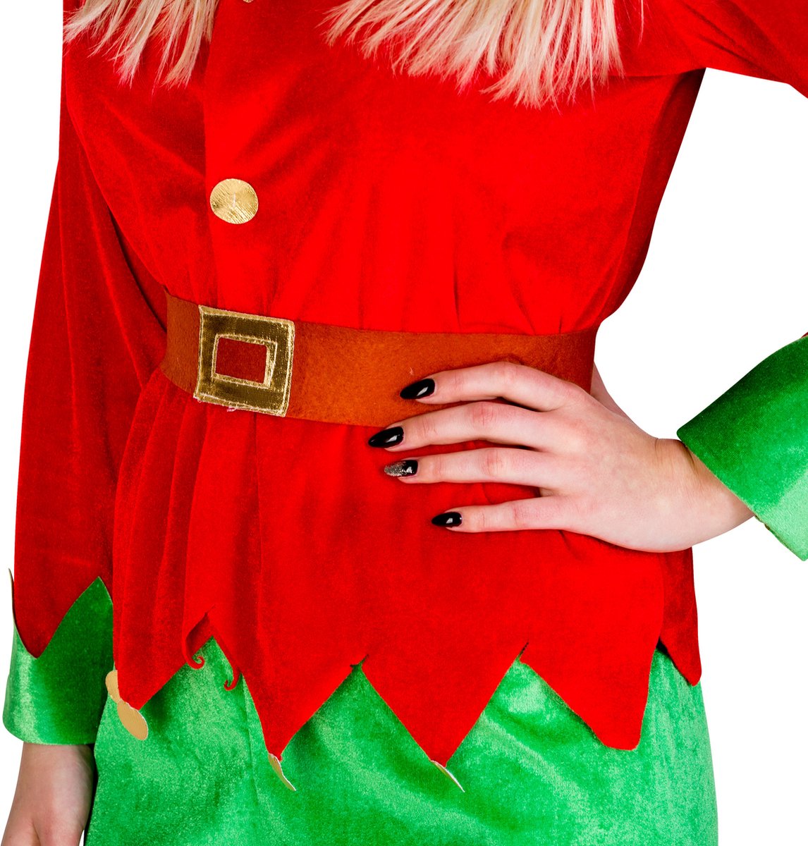 Dressforfun - Costume de femme Elfe de Noël - Chemise à manches longues, pantalon, ceinture, chapeau et couvre-chaussures - Taille M