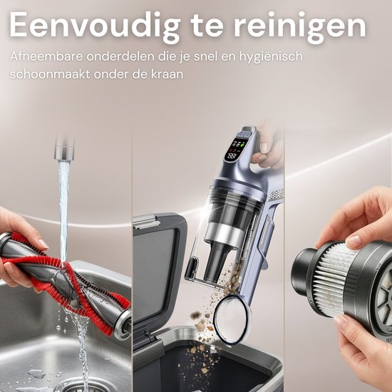 Aspirateur balai Vesora® V1 sans fil et sans sac - Aspirateur sans fil - Aspirateur à main sans fil - Aspirateur - Aspirateur balai avec filtre HEPA - Aspirateur pour animaux de compagnie - Aspirateur sans sac