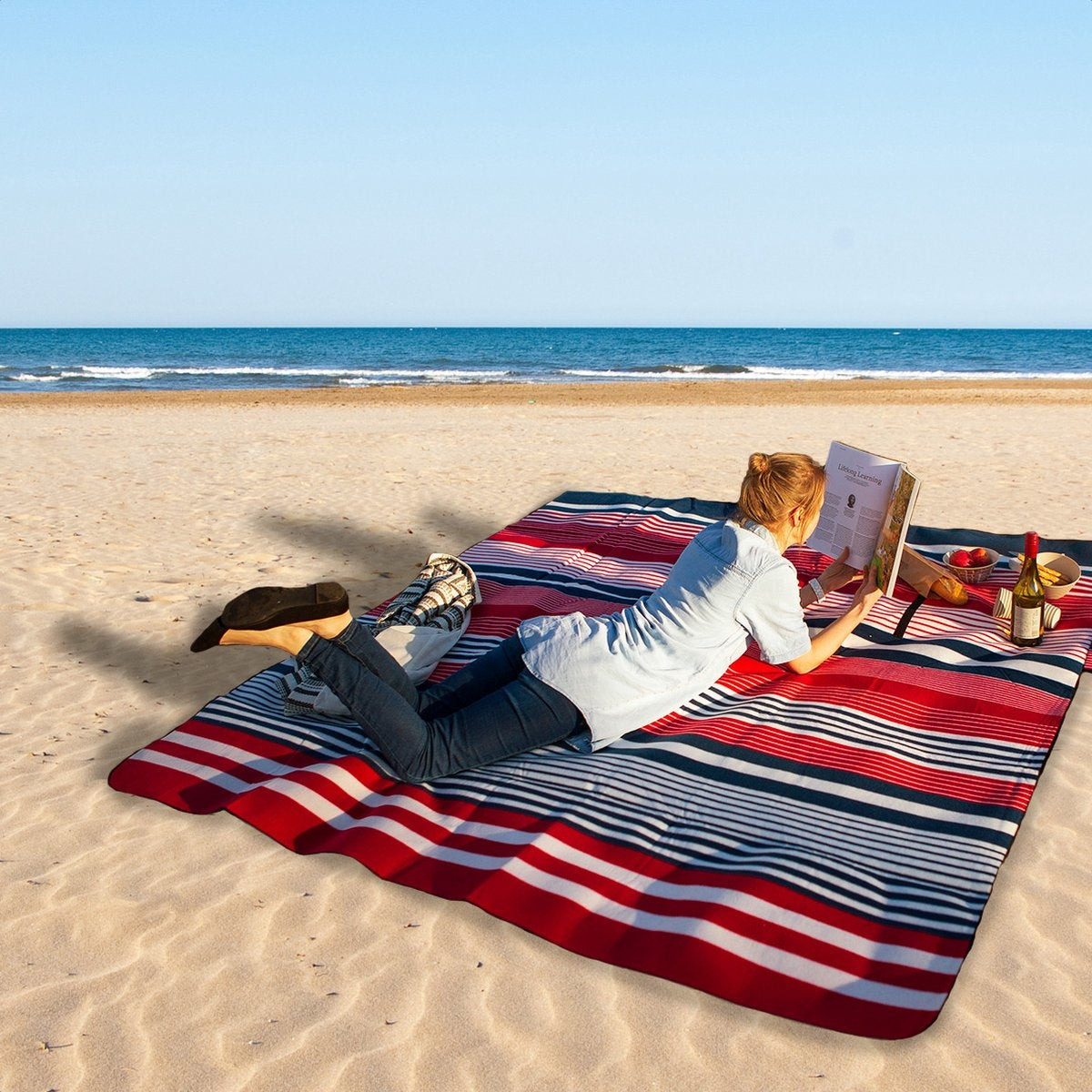 TRVLMORE Tapis de pique-nique pliable XXL - Imperméable - rembourré - 200x200 cm