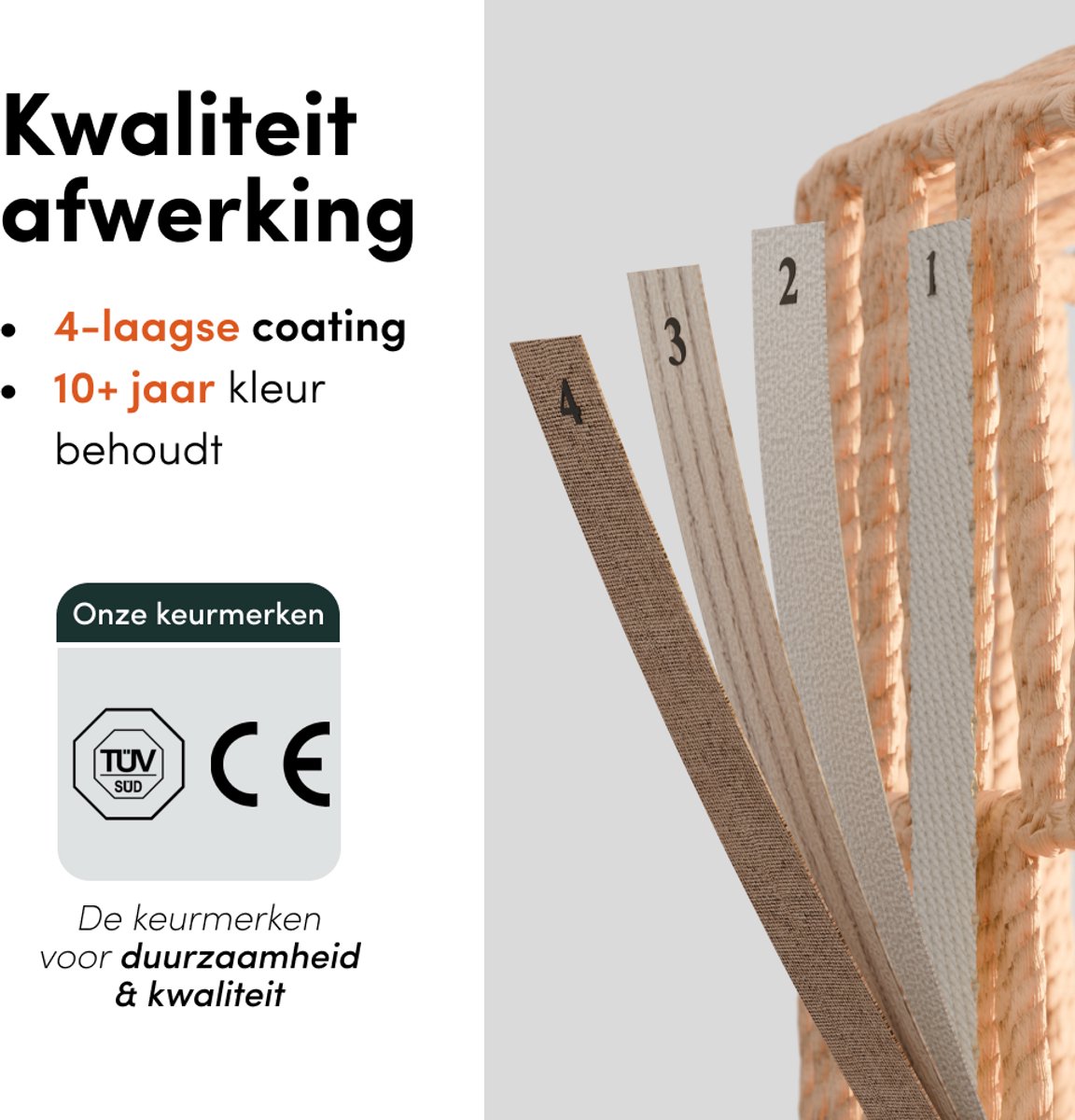 Plafonnier Nolt - Plafonnier - Lampe E27 - Rustique - ⌀ 30cm - Jute - Marron