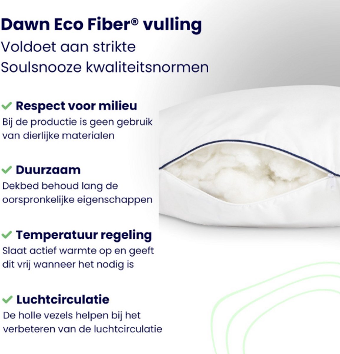 Oreillers de luxe Soulsnooze - Lot de 2 - 40x80 cm - Moyen - Réglable et antiallergique