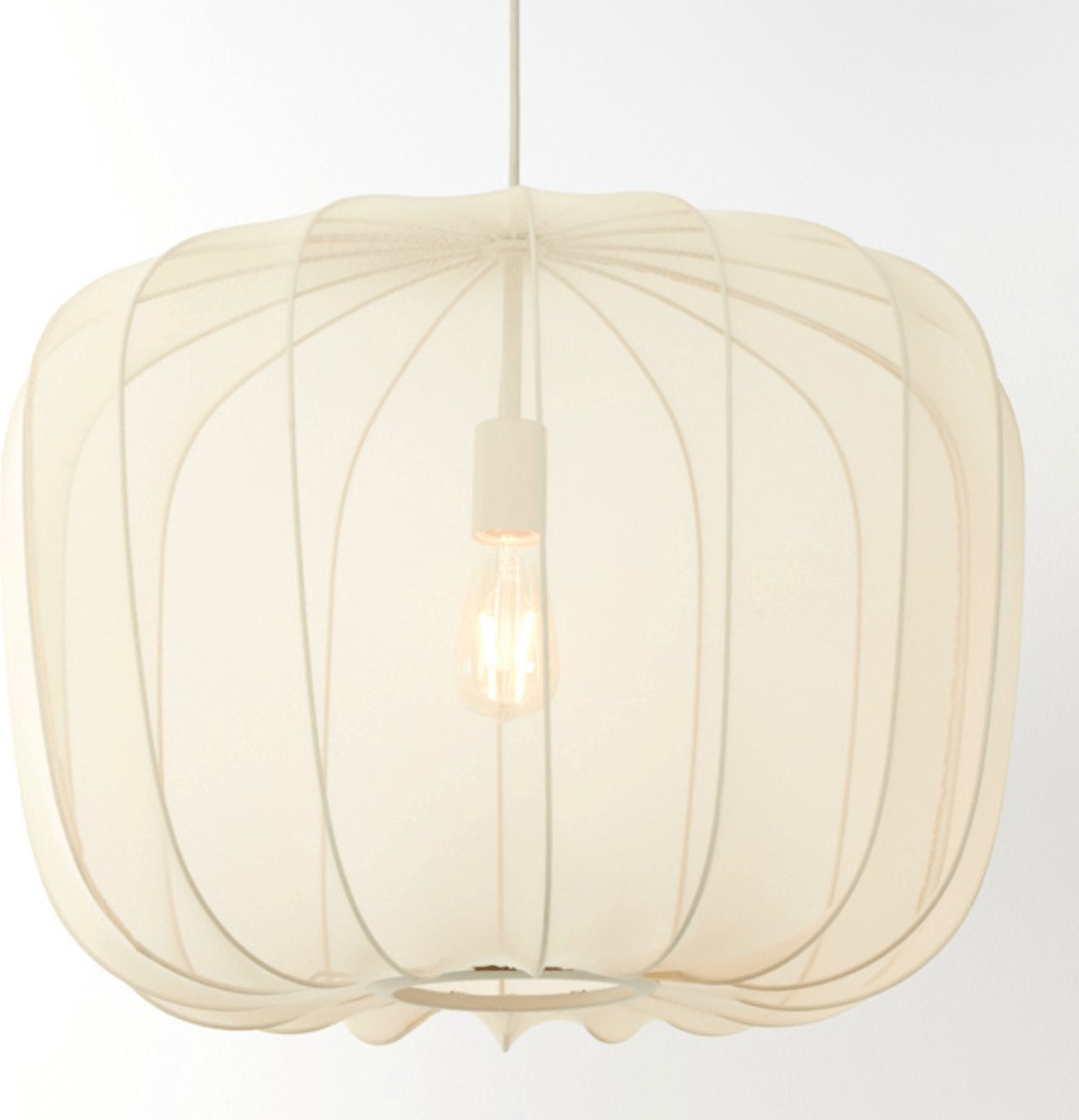 Light & Living - Lampe suspendue Plumeria - Ø60 cm - Raccord E27 - Design moderne - Textile sable et métal