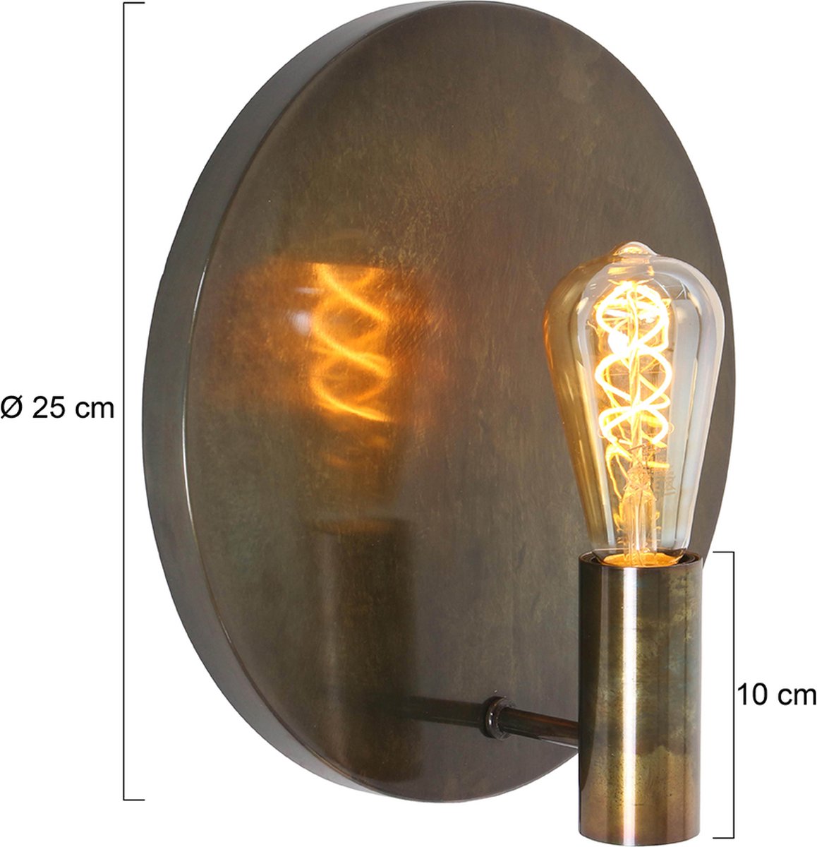 Light & Living Wall Light Disc Gold Ø30cm x 11cm - Applique murale de luxe pour l'intérieur