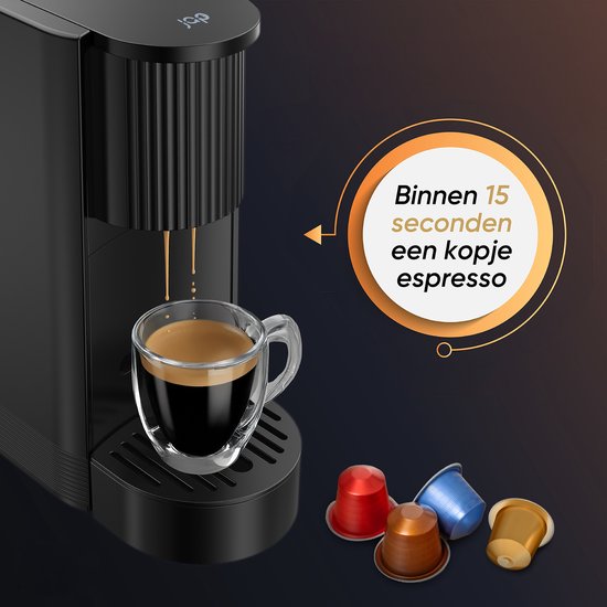 JAP Appliances Capsura - Machine à café à tasses - Volume de tasse réglable 30 - 200 ml - Machine à café à tasses - Machine à café - Cafetière