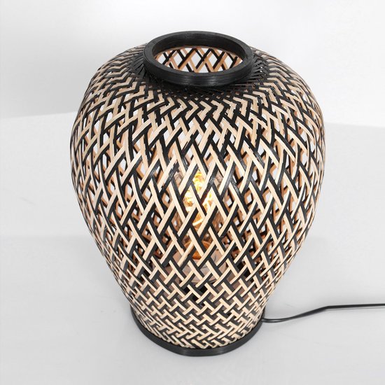 Lampe de table Steinhauer Maze - couleur naturelle - métal - 30 cm - douille E27 - 3131BE