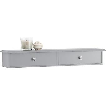 SoBuy - Armoire murale - 2 Tiroirs - 64 x 10 x 15 cm - Gris