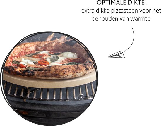 Boska Pizza Stone Deluxe - pour four et BBQ - Pizza croustillante - Ø 29,5 cm - Accessoires BBQ