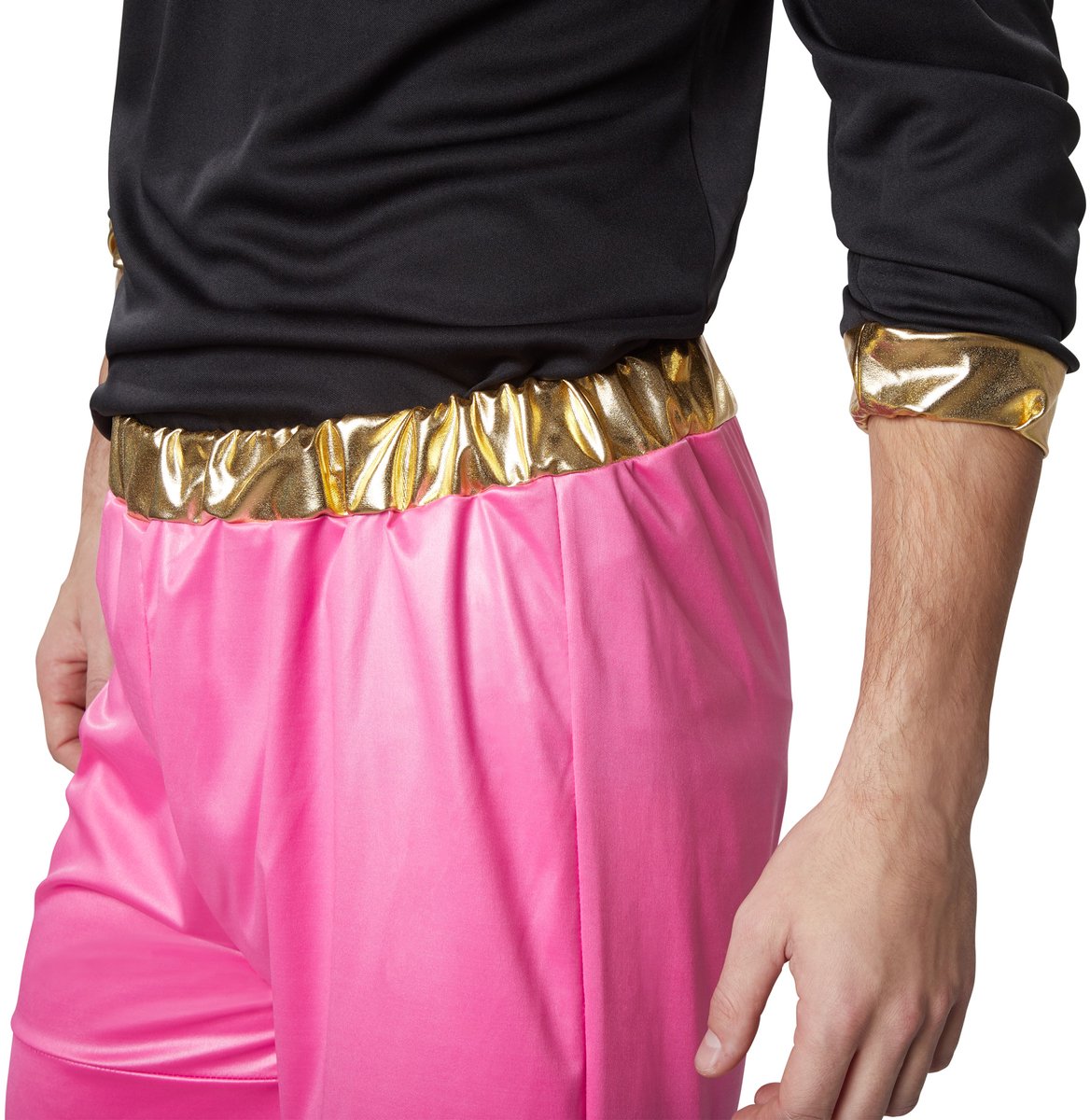 Dressforfun - Costume Homme Funky Disco Dancer - Costume Disco deux pièces noir et rose pour le carnaval et la fête - Taille L