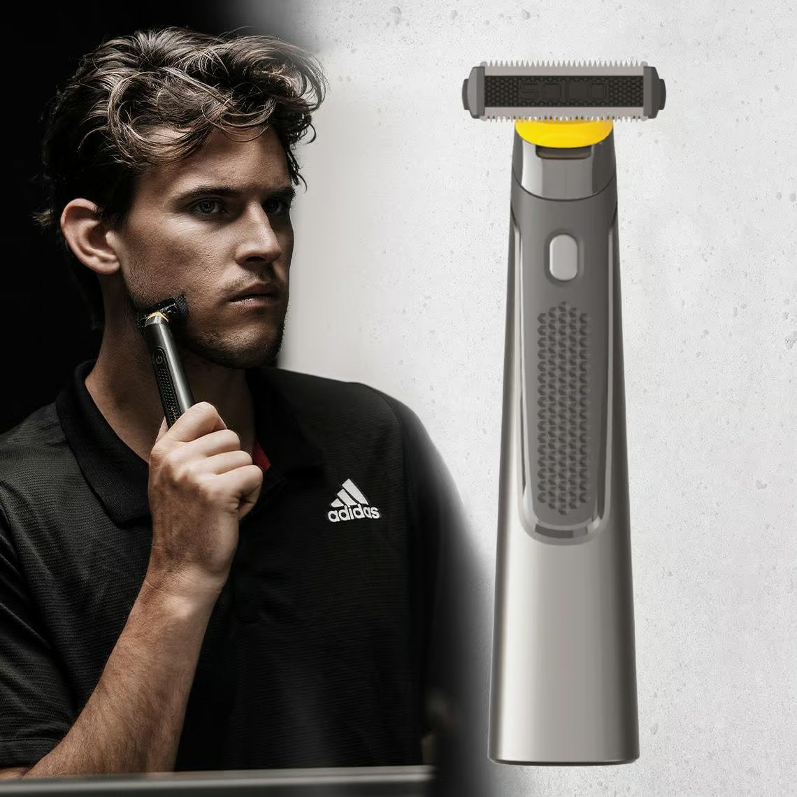 Tondeuse et rasoir MicroTouch Titanium Solo - Convient à la barbe et au corps - Pour tous les types de peau - 3 embouts inclus