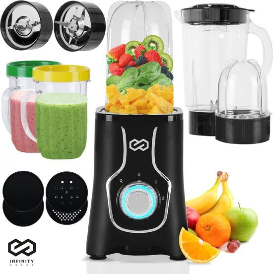 Infinity Goods Blender - 3 en 1 - 14 pièces - 400W - Noir