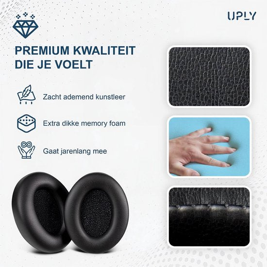 Lot de coussinets pour casque Sony – Coussinets WH-1000XM4 – WH-1000XM4 - Simili-cuir avec mousse à mémoire de forme