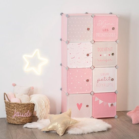 Meuble de rangement Atmosphera rose à 6 compartiments