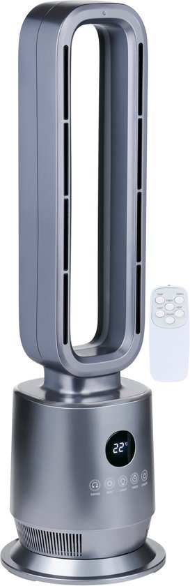 Radiateur soufflant 2-en-1 Alpina 2000 W - Radiateur électrique et ventilateur avec télécommande - Ventilateur colonne oscillant avec minuterie - Radiateur à température réglable