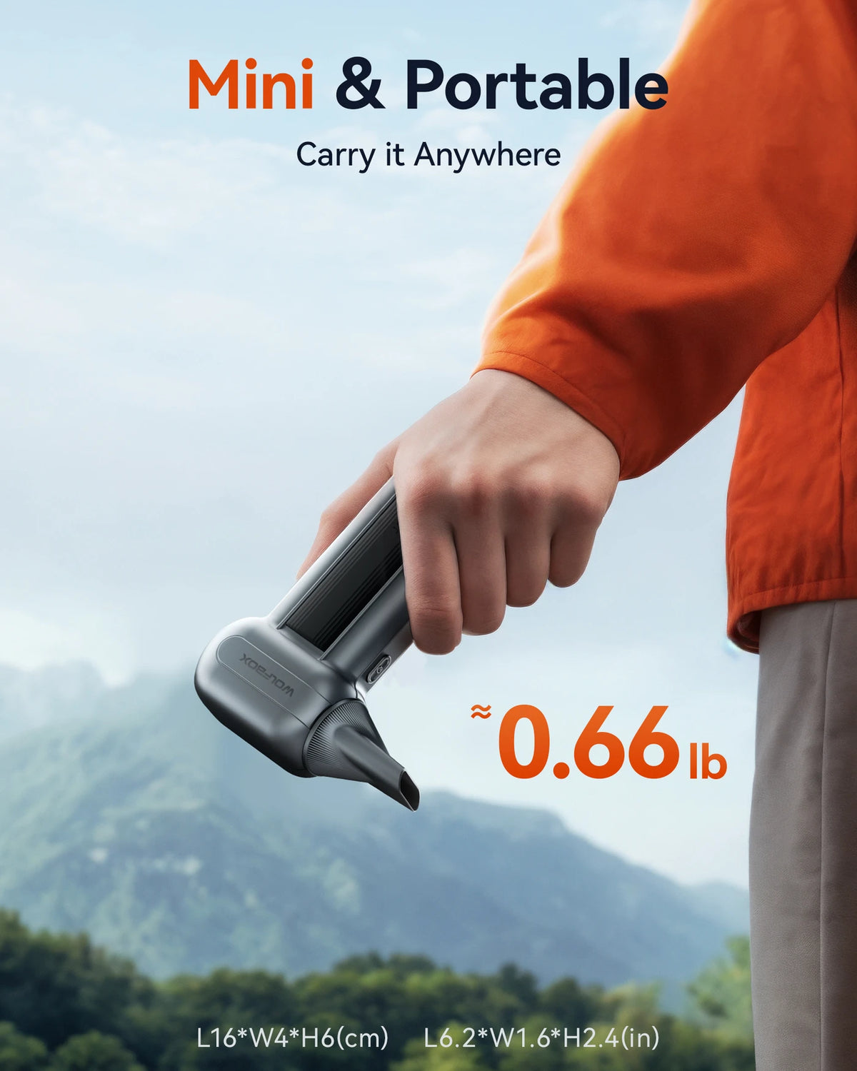 Souffleur d'air électrique WOLFBOX MF100 - 150 000 tr/min - Souffleur d'air sans fil puissant - Rechargeable - Noir